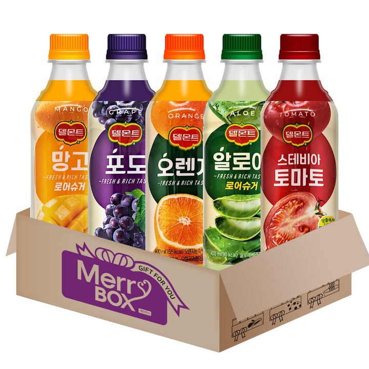 델몬트 주스 (오렌지+망고+포도+토마토+알로에), 5개입, 400ml