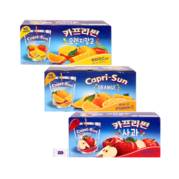 카프리썬3종세트_오렌지망고(10개)+오렌지(10개)+사과(10개)+그레잇물티슈(10매), 1세트