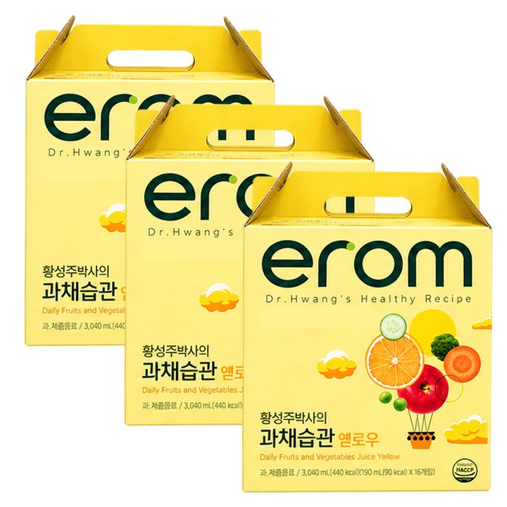 이롬 과채습관 옐로우 주스, 190ml, 48개