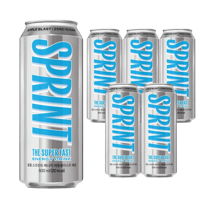 클룹 스프린트 에너지 애플블라스트 제로 고카페인, 500ml, 6개