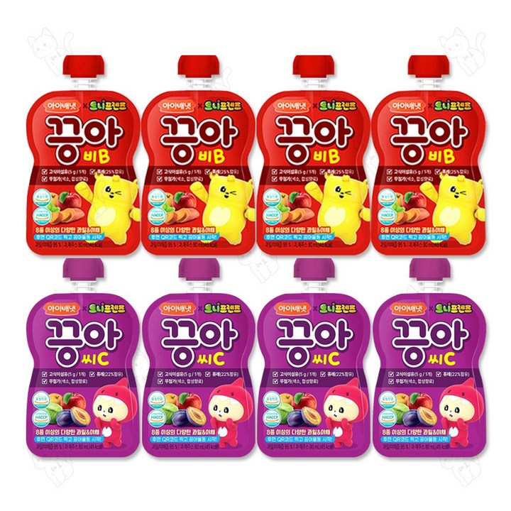 아이배냇 끙아 과일야채주스 2종 비B + 씨C, 80ml, 8개