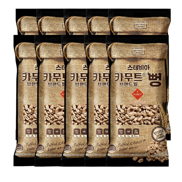 내추럴박스 카무트 뻥 무설탕 건강간식 뻥튀기 뻥과자 죠리퐁, 150g, 10개