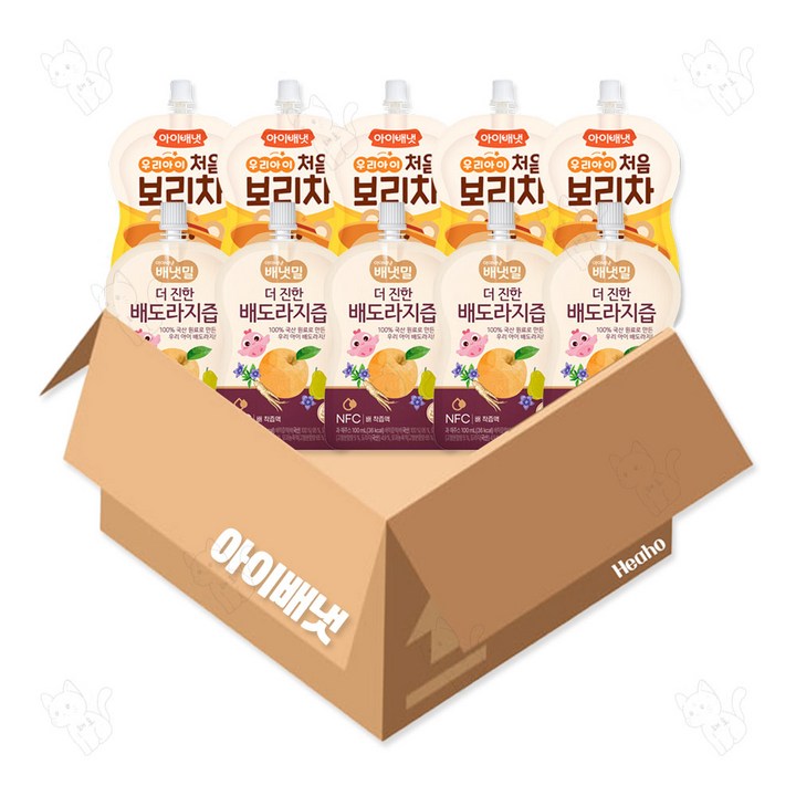 아이배냇 배냇밀 더진한 배도라지즙 5개 +우리아이 처음보리차 5개, 10팩, 100ml