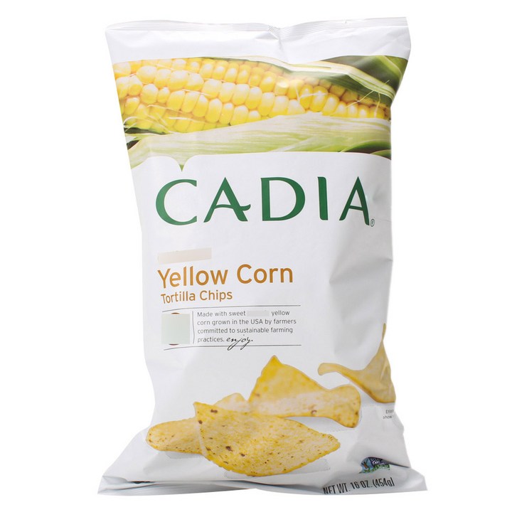Cadia 옐로우 콘 토르티야 칩, 454g, 1개
