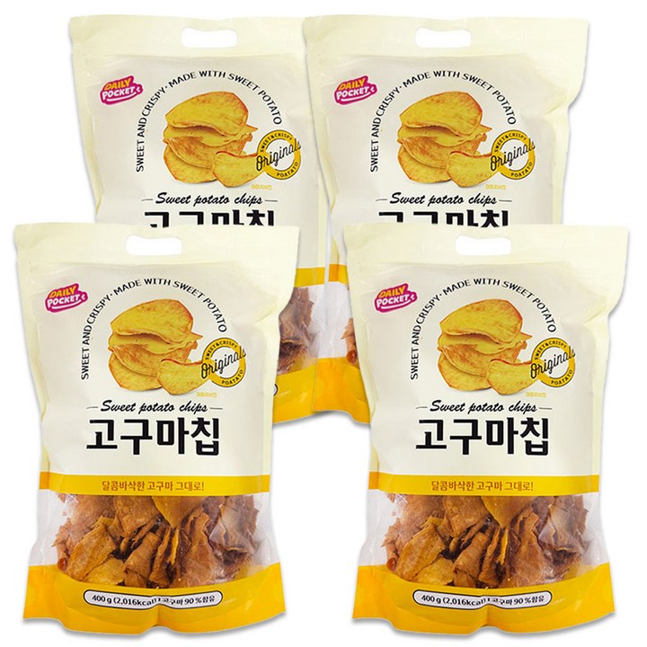데일리포켓 고구마칩, 400g, 4개