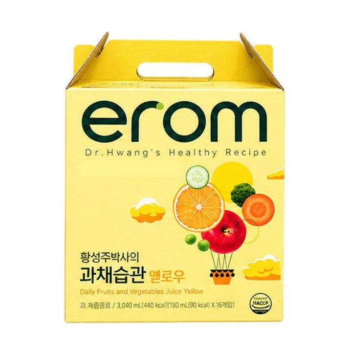 이롬 과채습관 옐로우 주스, 190ml, 16개