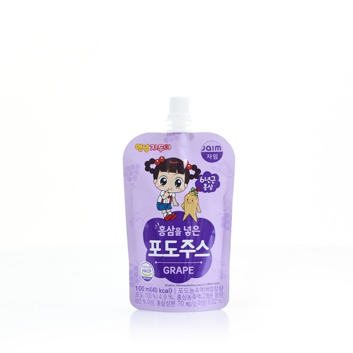 안녕 자두야 홍삼을 넣은 포도주스, 10개, 100ml