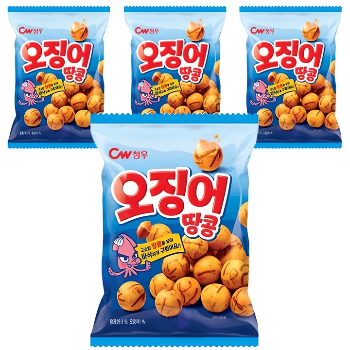 청우식품 오징어땅콩, 90g, 4개