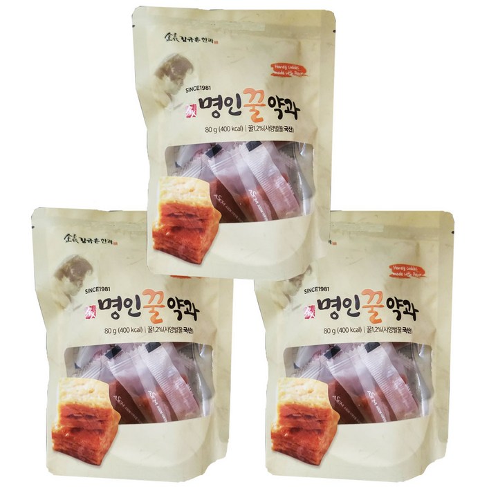 김규흔한과 명인 꿀약과, 80g, 3개