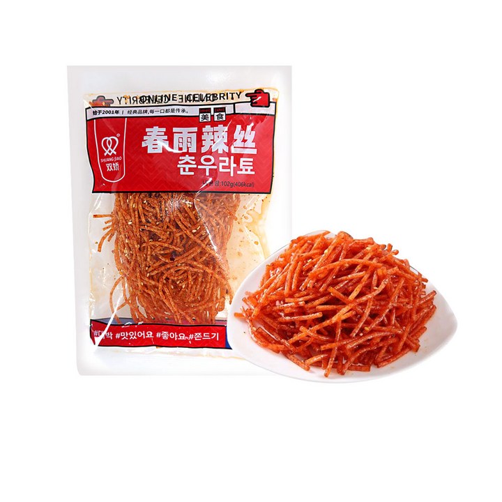 (배터짐) 썅교 매콤 고소한 참깨 춘우라툐 라티아오 쫀드기(실크 채), 10개, 102g