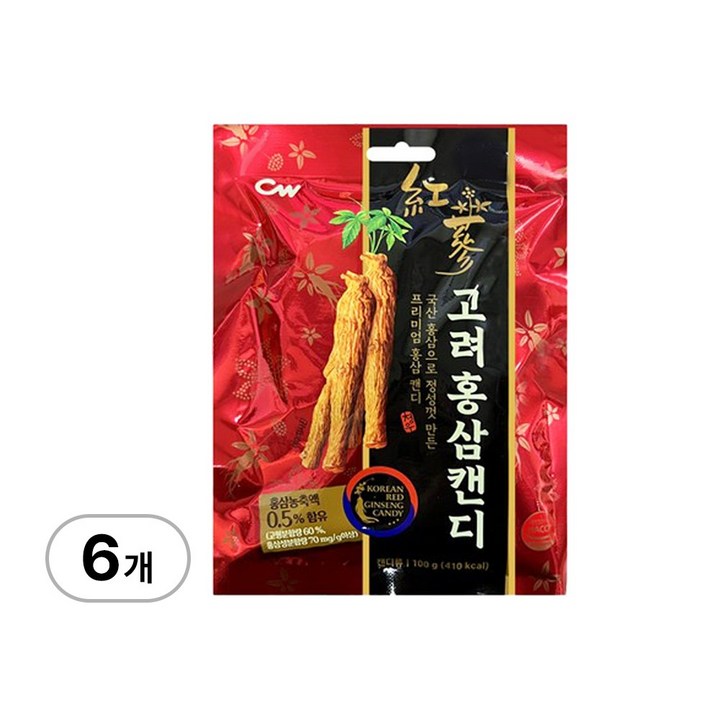 청우식품 고려홍삼캔디, 6개, 100g