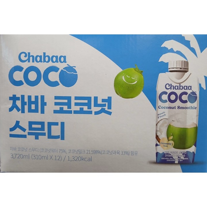 차바 코코넛스무디, 12개, 310ml