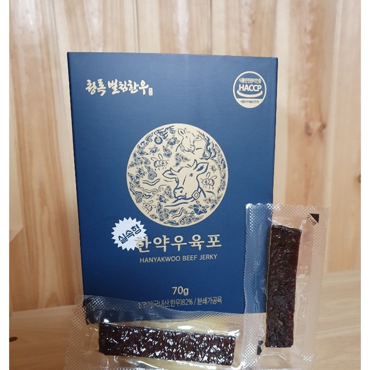 귀한 한약초를 먹고 자란 프리미엄 한우로 만든 한약우육포 실속형, 실속형1통, 1개, 70g
