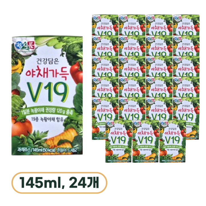 정식품 건강담은 야채가득 V19, 145ml, 24개