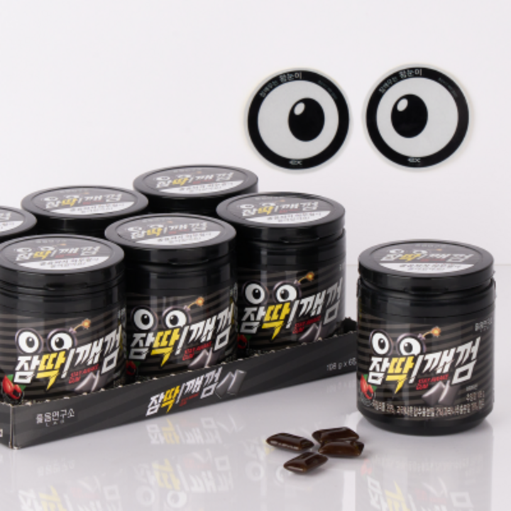 졸음연구소 잠딱깨 껌 + 왕눈이 띠부실, 6개, 108g