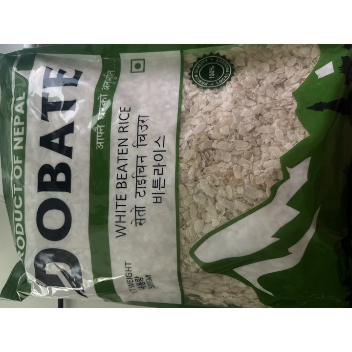 도바테 화이트 비튼 라이스 납작쌀, 1개, 500g