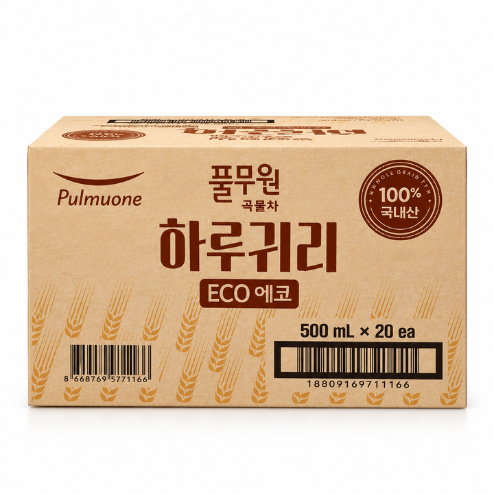 풀무원샘물 하루귀리 곡물차 무라벨, 40개, 500ml