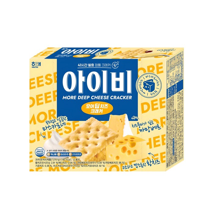 해태제과 아이비 모어딥치즈 크래커, 270g, 1개