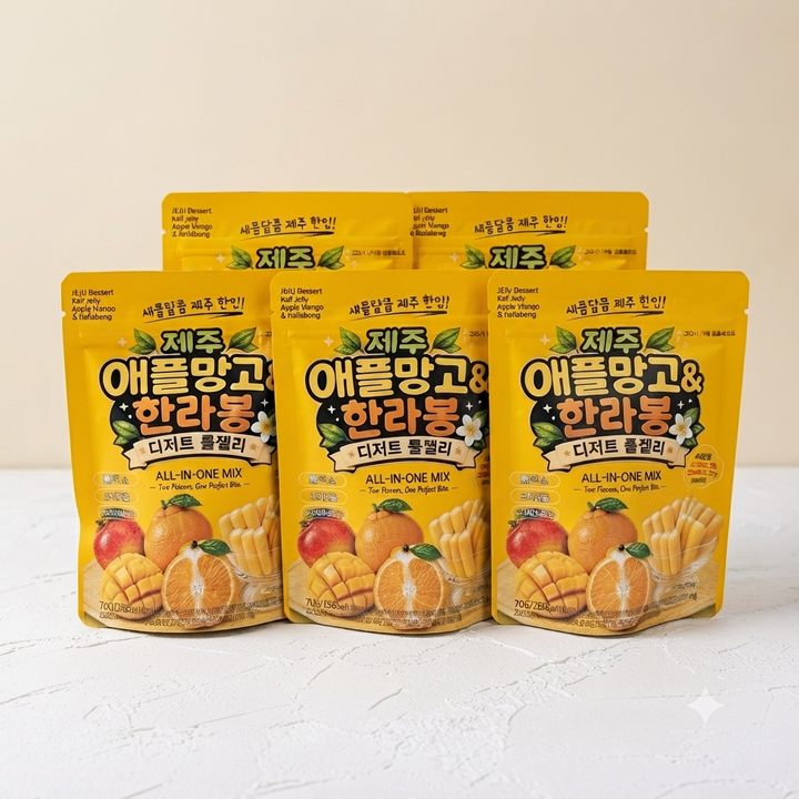 제주 애플망고 한라봉 디저트 롤 젤리 새콤달콤 간식 제주도기념품, 1개, 350g