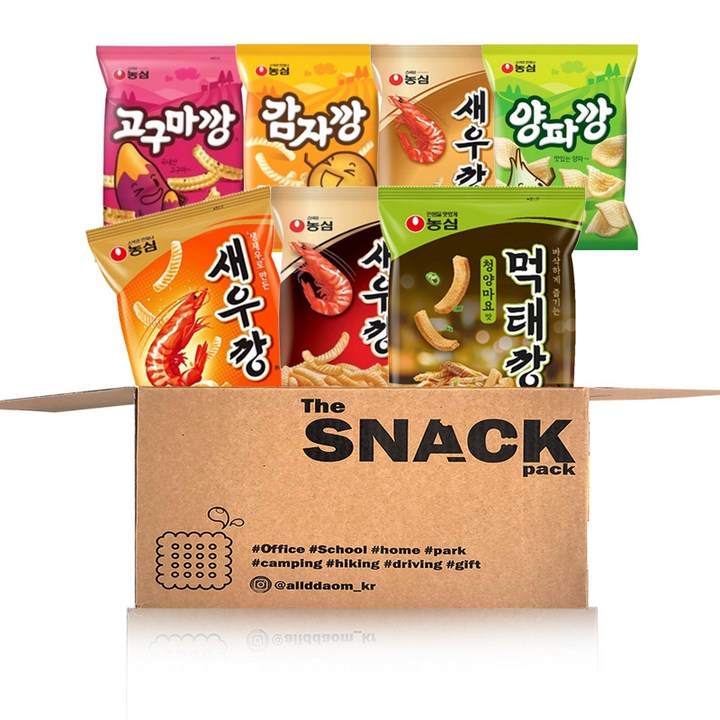 농심 깡깡스낵 7종세트(새우깡 고구마깡 감자깡 쌀새우깡 매운새우깡 양파깡 먹태깡)+올따옴 버터벨, 1개, 90g