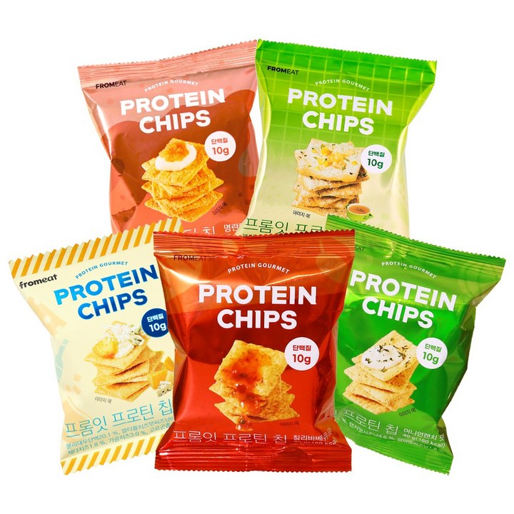 프롬잇 프로틴칩 5종 버라이어티팩, 40g, 5개, 혼합맛