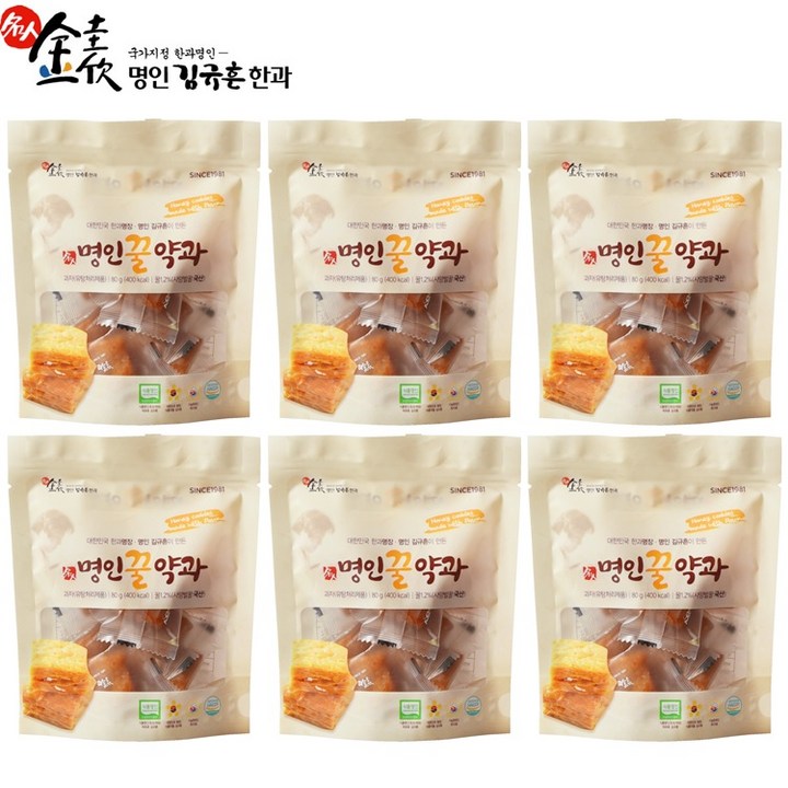 김규흔한과 명인 꿀약과, 80g, 6개