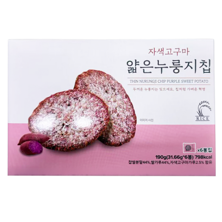 얇은 누룽지칩 자색고구마, 190g, 1개