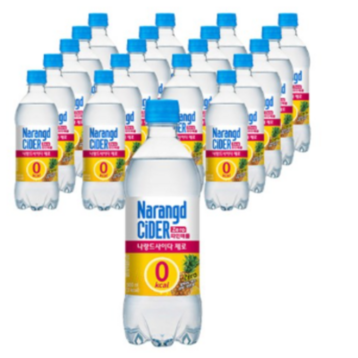 나랑드사이다 제로 파인애플 500ml 20페트 업소용, 20개