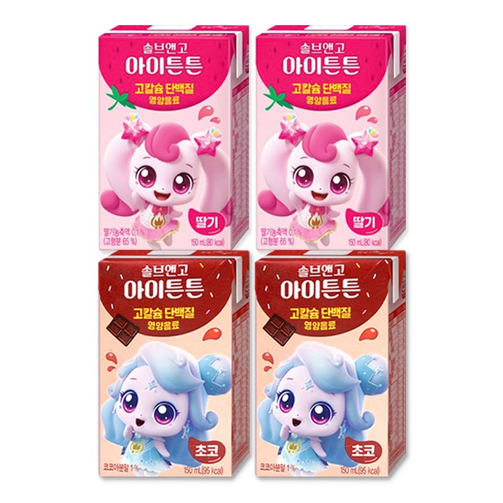 캐치티니핑 솔브앤고 딸기맛+초코맛, 4개, 150ml