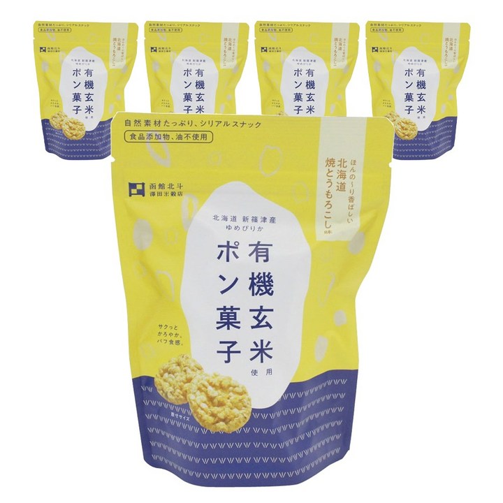Hokuto Sawada Beikokuten 현미 사용 뻥튀기 군옥수수 맛, 5개, 30g