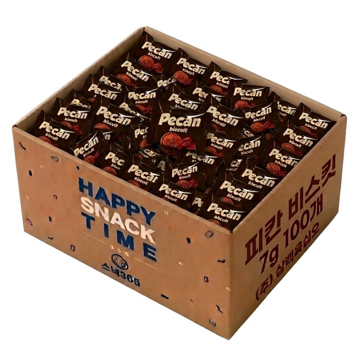 피칸 비스킷 대용량 과자 개별포장 간식, 100개, 7g