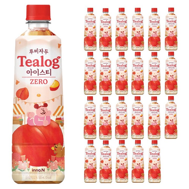 티로그 제로 루비자두 아이스티, 24개, 500ml