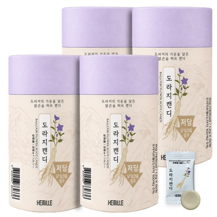헤밀레 김소형 원장 무설탕 도라지 캔디, 200개, 1.2g