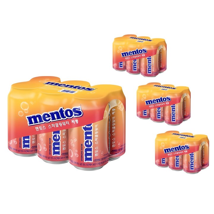 멘토스 스파클링 워터 자몽, 355ml, 24개