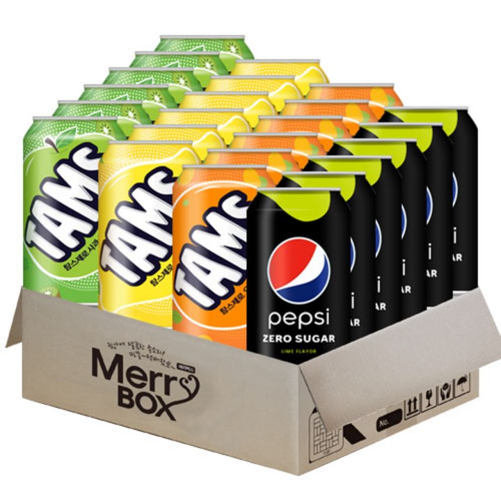 롯데칠성 제로슈거_탐스제로(레몬6+오렌지6+사과키위6)+펩시제로6, 1세트, 355ml