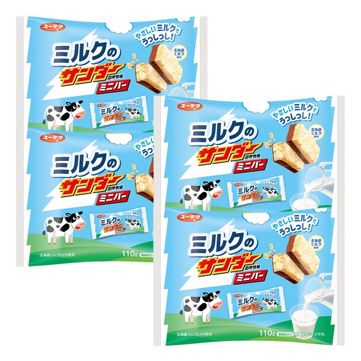 블랜썬더 미니바 밀크 초콜릿, 4개, 110g