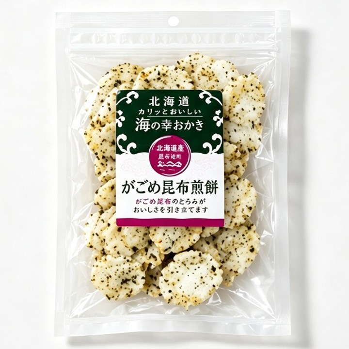 Hokkaido Seika 항구 간식 가고메 다시마 전병, 40g, 1개