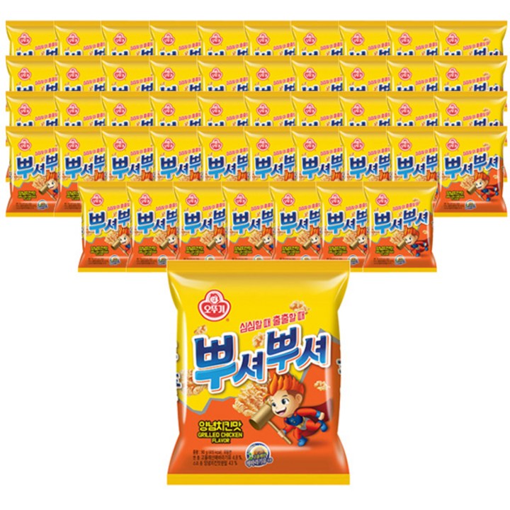 오뚜기 삼양 뿌셔뿌셔 라면스낵 양념치킨맛, 90g, 12박스