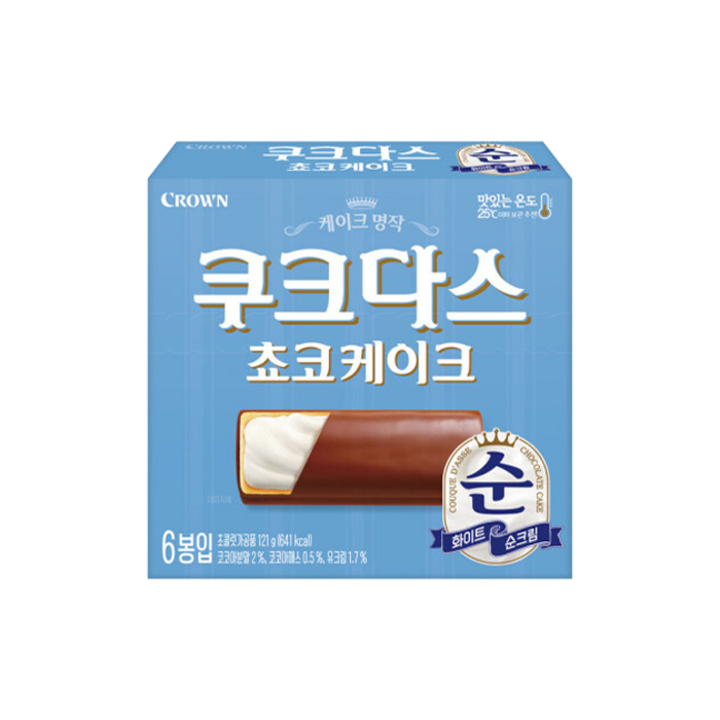 쿠크다스 초코케이크 중, 121g, 2개