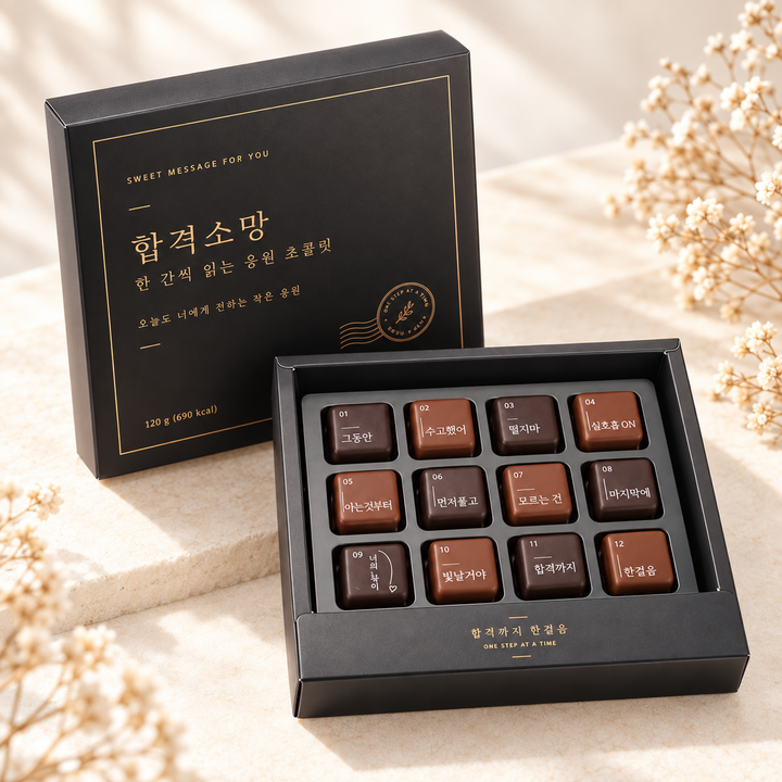 합격소망 12구 수제초콜릿 수능 선물세트, 1세트