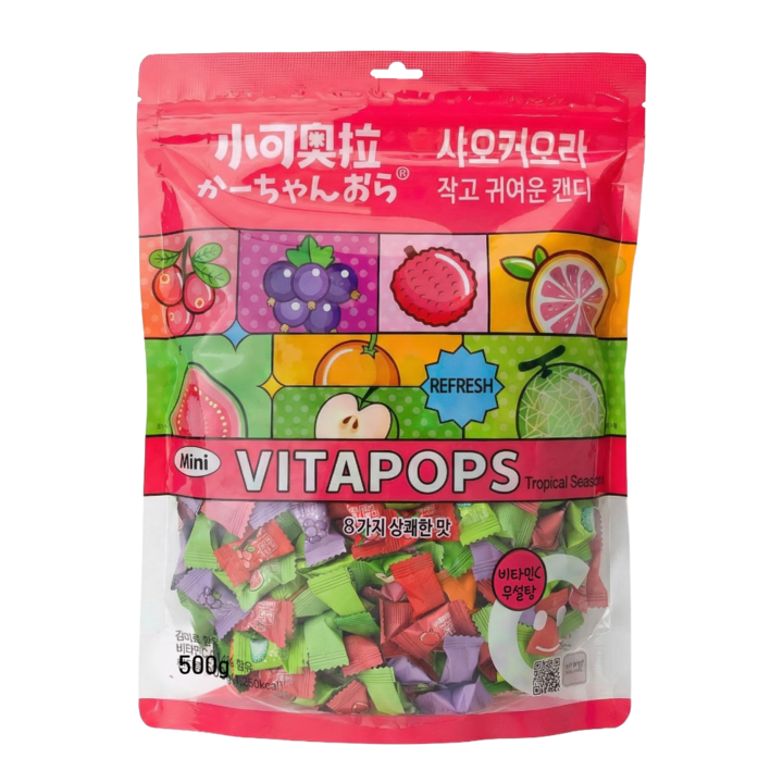 정품 샤오커오라 시즌2 트로피칼 무설탕 간식 비타민C 캔디 사탕, 500g, 1개