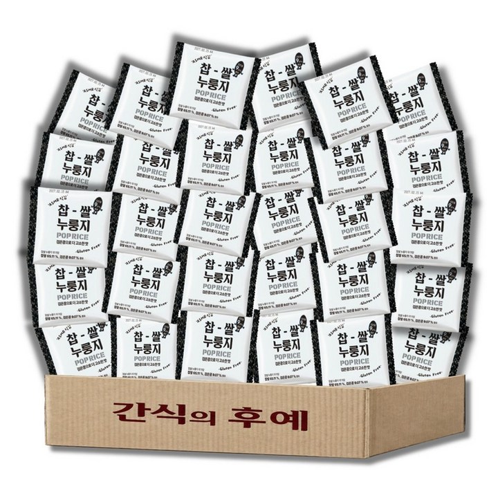찹쌀 누룽지 과자 쌀과자 무가당 대용량 고소한맛, 25g, 30개
