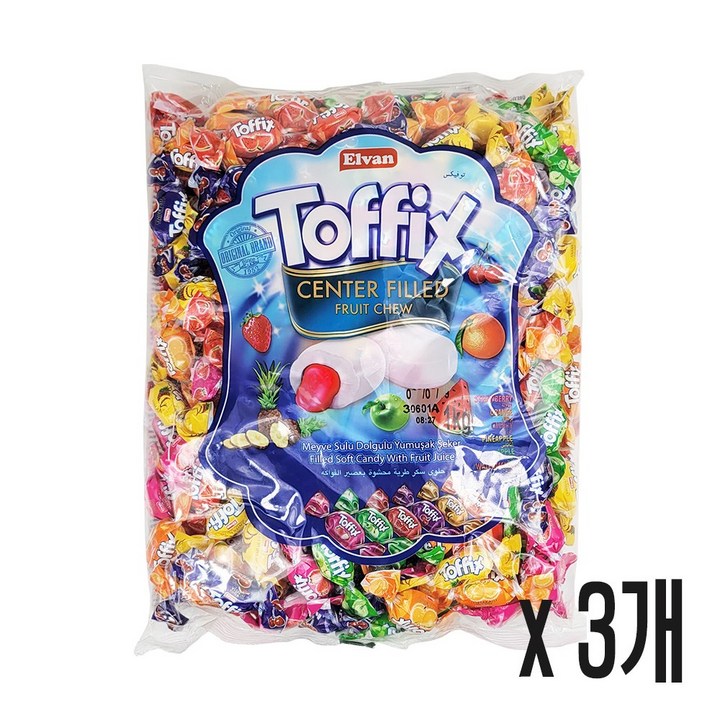 토픽스 과일향 츄잉캔디, 1kg, 3개