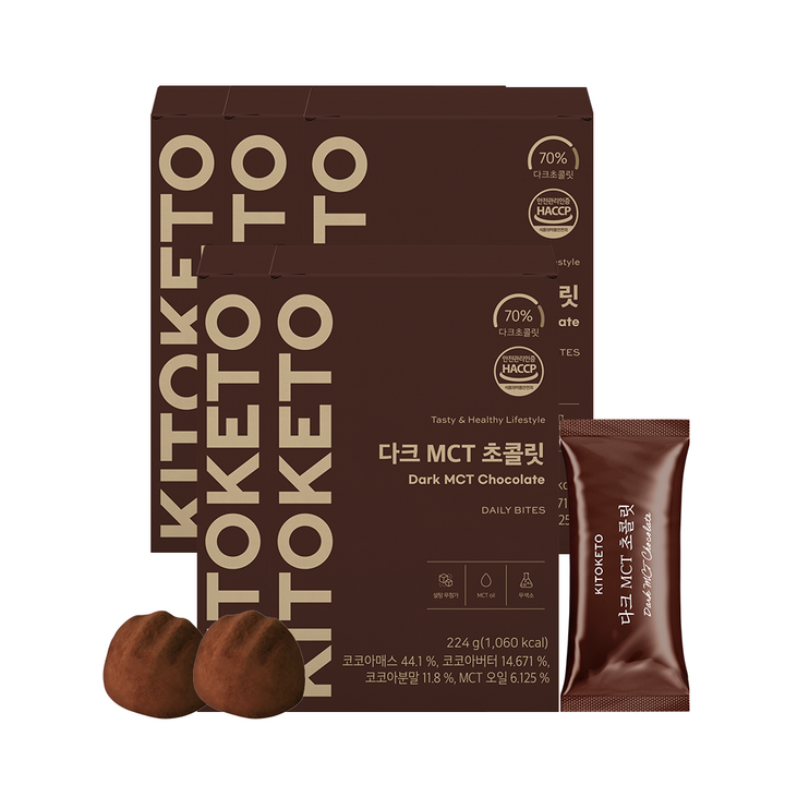 키토케토 다크MCT초콜릿 무설탕, 224g, 5개