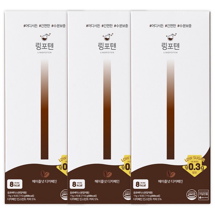 링포텐 에너지커피 헤이즐넛 디카페인, 11g, 30개