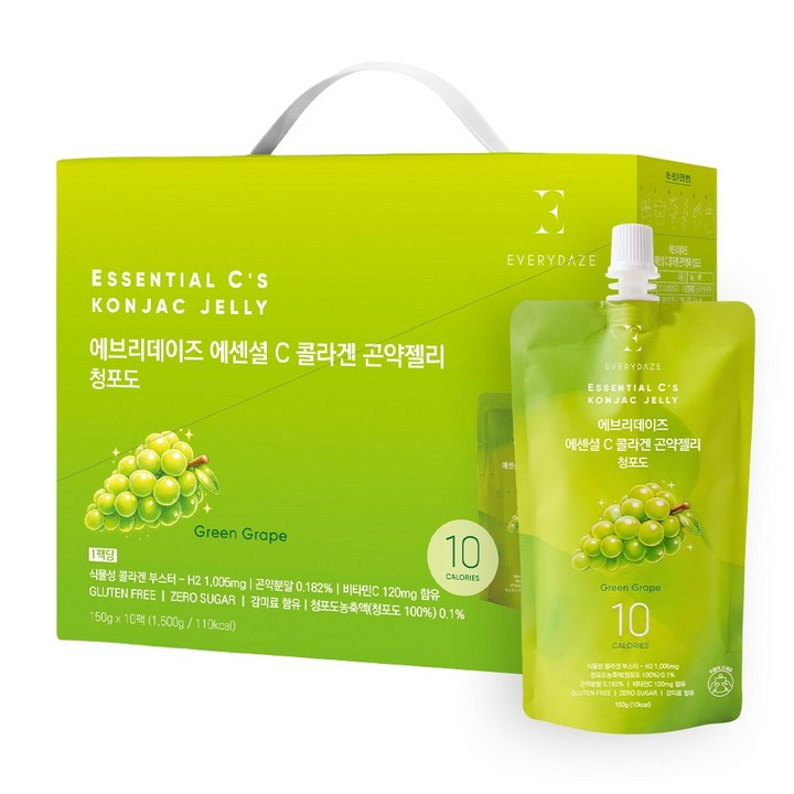 에브리데이즈 에센셜 C 콜라겐 곤약 젤리 청포도, 1박스, 150g