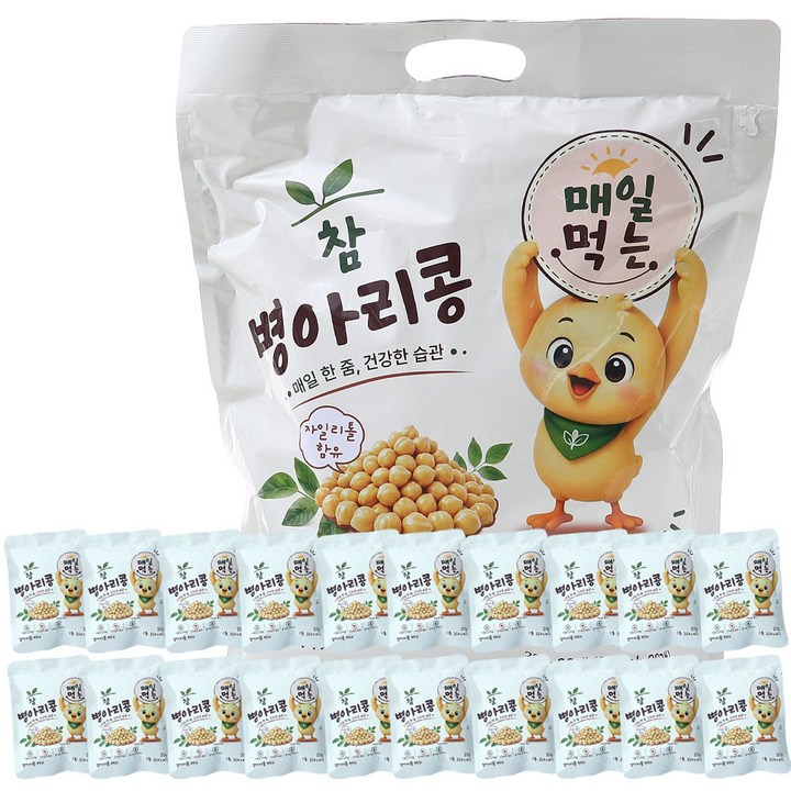 바로먹는 참 병아리콩 간식 자일리톨 20g 개별포장, 1개, 400g
