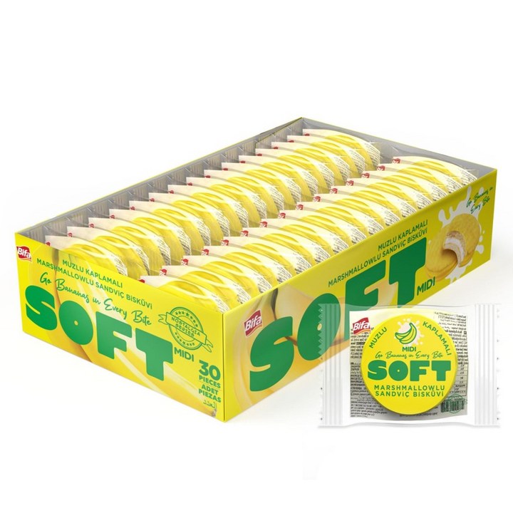 소프트 바나나 마시멜로우 샌드위치 비스킷, 1개, 600g