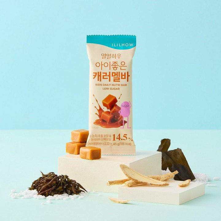 일일하우 아이좋은 캐러멜바 초등학생 어린이 저당 영양 간식, 10개, 45g