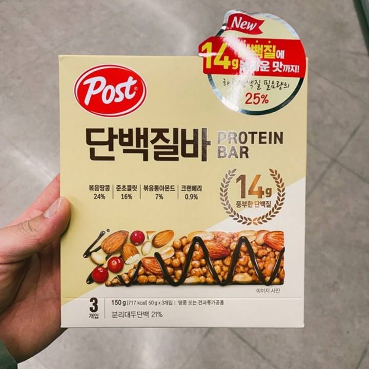 포스트 단백질바, 50g, 3개